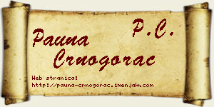 Pauna Crnogorac vizit kartica